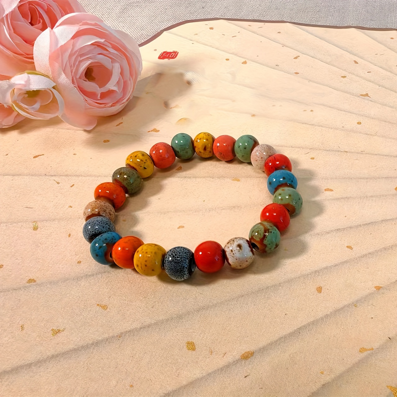 Bohemian Multicolor Beaded Bracelet - Ethnic Patterns Glass Beads